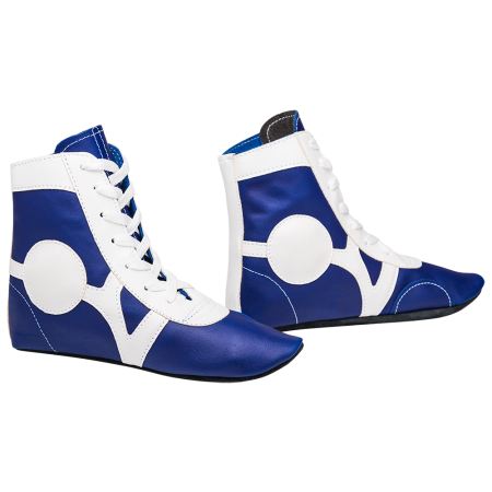 Купить Обувь для самбо SM-0102, кожа, синий Rusco в Бабаеве 
