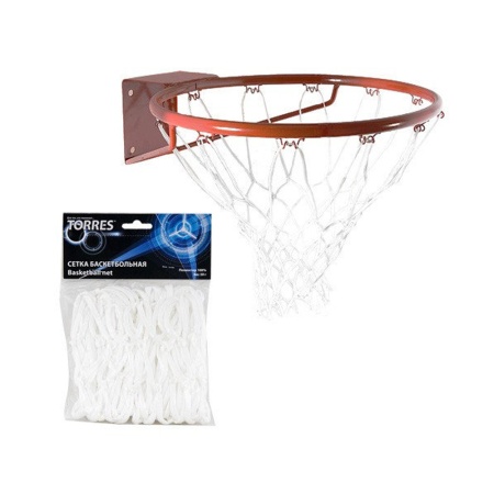 Купить Сетка баскетбольная Torres, нить 4 мм, белая в Бабаеве 
