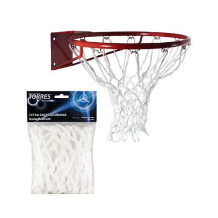Купить Сетка баскетбольная Torres, нить 6 мм, белая в Бабаеве 